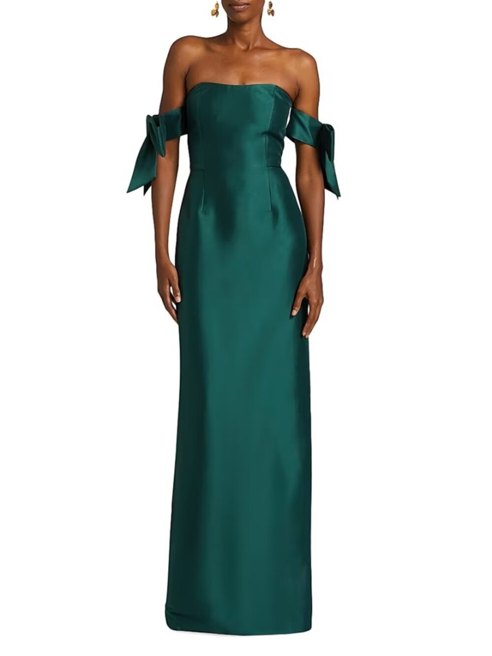 Sachin & Babi Marlena Off-Shoulder Bow Column Gown